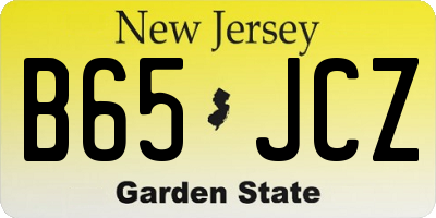 NJ license plate B65JCZ
