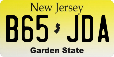 NJ license plate B65JDA