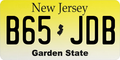 NJ license plate B65JDB