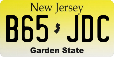 NJ license plate B65JDC
