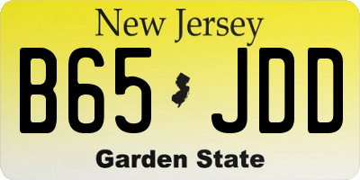 NJ license plate B65JDD