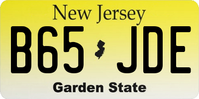 NJ license plate B65JDE