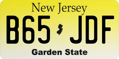 NJ license plate B65JDF