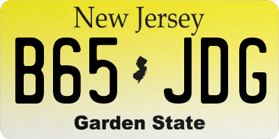 NJ license plate B65JDG