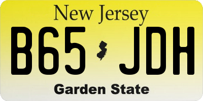 NJ license plate B65JDH