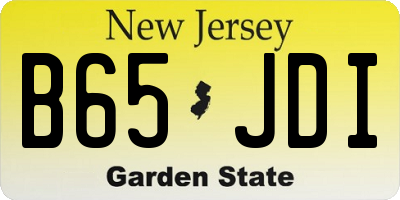 NJ license plate B65JDI