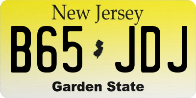 NJ license plate B65JDJ
