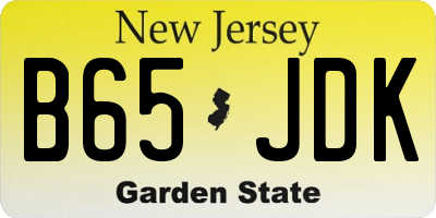 NJ license plate B65JDK