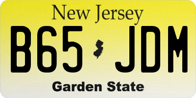 NJ license plate B65JDM