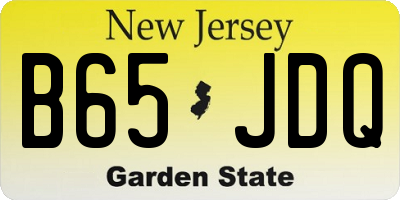 NJ license plate B65JDQ