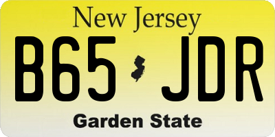 NJ license plate B65JDR