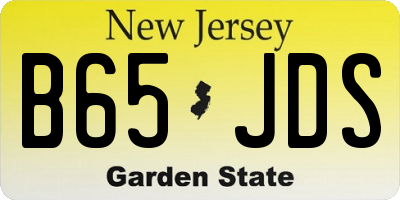 NJ license plate B65JDS