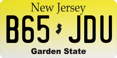 NJ license plate B65JDU