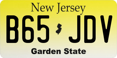 NJ license plate B65JDV