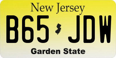 NJ license plate B65JDW