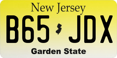 NJ license plate B65JDX