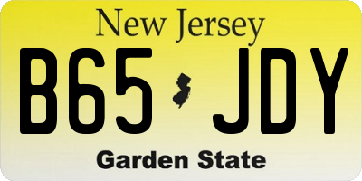 NJ license plate B65JDY