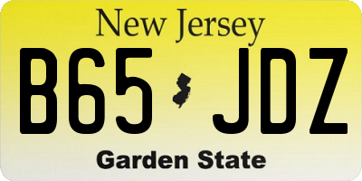 NJ license plate B65JDZ