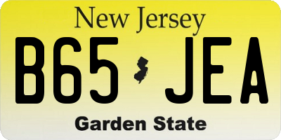 NJ license plate B65JEA