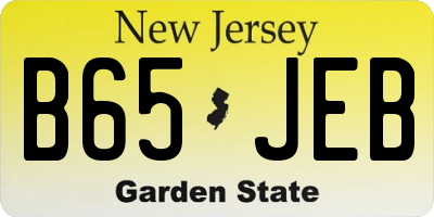 NJ license plate B65JEB