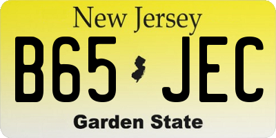 NJ license plate B65JEC