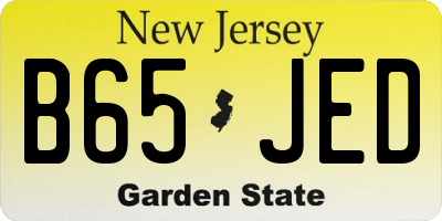 NJ license plate B65JED