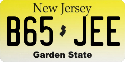NJ license plate B65JEE