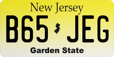 NJ license plate B65JEG
