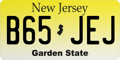 NJ license plate B65JEJ