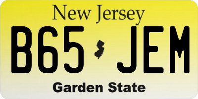 NJ license plate B65JEM