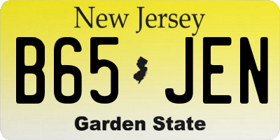 NJ license plate B65JEN