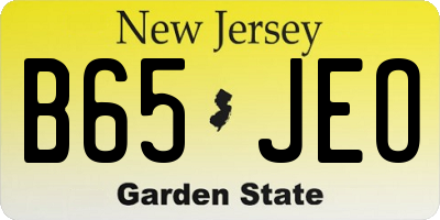 NJ license plate B65JEO