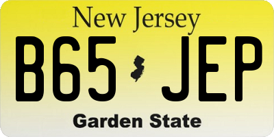 NJ license plate B65JEP