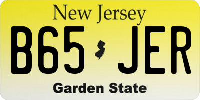 NJ license plate B65JER