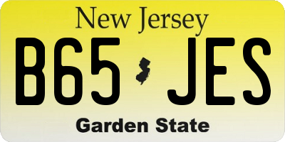 NJ license plate B65JES