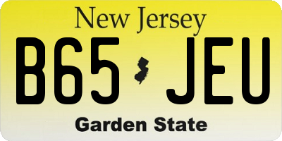 NJ license plate B65JEU