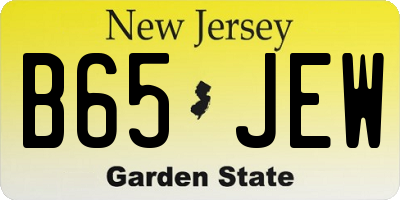 NJ license plate B65JEW
