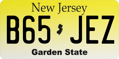 NJ license plate B65JEZ
