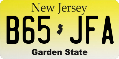 NJ license plate B65JFA
