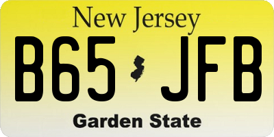 NJ license plate B65JFB