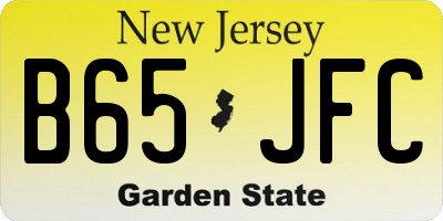 NJ license plate B65JFC