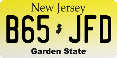 NJ license plate B65JFD