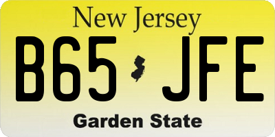 NJ license plate B65JFE