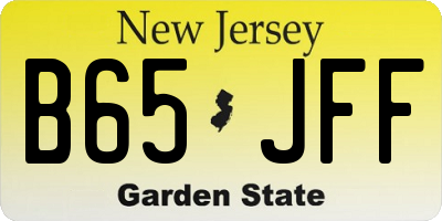 NJ license plate B65JFF