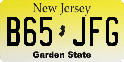 NJ license plate B65JFG