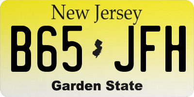 NJ license plate B65JFH