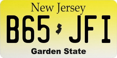 NJ license plate B65JFI