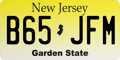 NJ license plate B65JFM