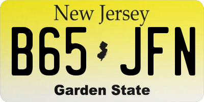 NJ license plate B65JFN