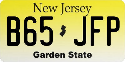 NJ license plate B65JFP